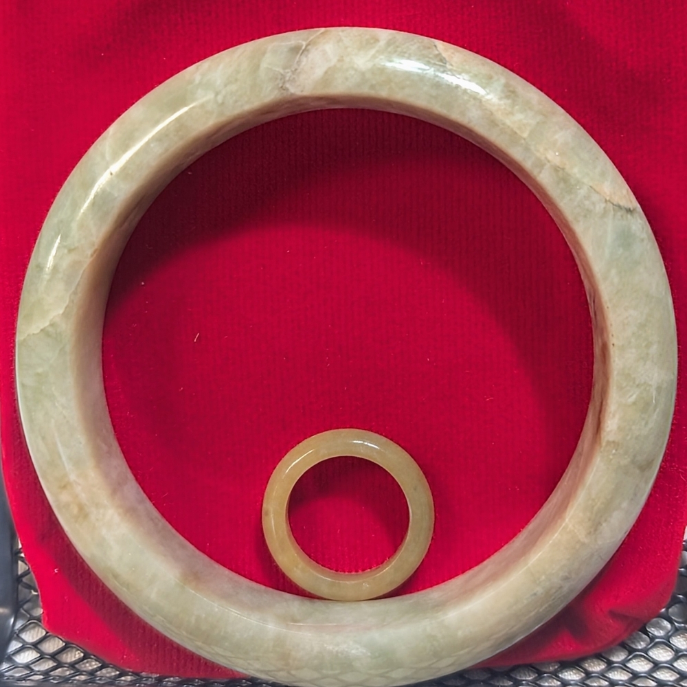 Solid Jade Bangle Bracelet - image 6